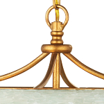 Подвесной светильник с каскадом из стеклянных декоративных элементов на золотом каркасе Shining Sea Glass варинант исполнения - 2 | Loft Concept в Саратове