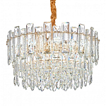 Круглая люстра с хрустальными подвесками на золотистом каркасе Gorgeous Crystal Light варинант исполнения - 4 | Loft Concept в Саратове