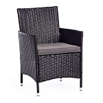 Обеденный комплект из искуственного ротанга Vintara черный варинант исполнения - 7 | Loft Concept в Саратове