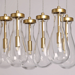 Люстра с 9-ю прозрачными стеклянными плафонами в форме капли Lucid Rain  варинант исполнения - 4 | Loft Concept в Саратове