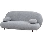 Двухместный диван с мягкой обивкой из ткани серый на деревянных ножках Michael Sofa Grey варинант исполнения - 2 | Loft Concept в Саратове