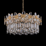 Люстра круглая с декоративными элементами в виде крупных хрустальных цветов Palace Gardens варинант исполнения - 2 | Loft Concept в Саратове