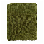 Плед из хлопка жемчужной вязки оливкового цвета Waffle Comfort варинант исполнения - 1 | Loft Concept в Саратове