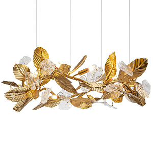 Люстра на ветвистом каркасе с листьями Golden Wreath
