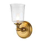 Бра для ванных комнат с прозрачным плафоном из стекла с пузырьками на основании цвета латунь Feiss варинант исполнения - 1 | Loft Concept в Саратове