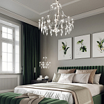 Люстра подвесная из металла с прозрачными подвесками из хрусталя Quasar 93 варинант исполнения - 14 | Loft Concept в Саратове