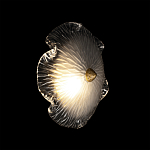 Бра в форме прозрачного стеклянного цветка с рельефной текстурой Textured Glass варинант исполнения - 2 | Loft Concept в Саратове