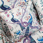 Подушка декоративная с изображением павлинов в саду Beige Chinoiserie Garden Two Peacocks Cushion варинант исполнения - 2 | Loft Concept в Саратове