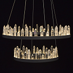 Люстра с двумя кольцами черного цвета с хрустальными элементами QUARTZ CRYSTAL варинант исполнения - 5 | Loft Concept в Саратове