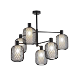 Люстра потолочная с абажурами из металлической сетки Loft Grid Pendant Gold варинант исполнения - 4 | Loft Concept в Саратове