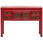 Деревянная консоль в китайском стиле с ящиками и дверцами красная Chinese Console Table варинант исполнения - 1 | Loft Concept в Саратове