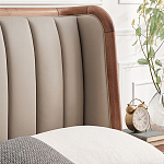 Кровать двуспальная с мягким изголовьем Moon Walnut Bed варинант исполнения - 6 | Loft Concept в Саратове