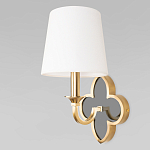 Бра с белым текстильным абажуром и фигурным основанием с зеркальной вставкой Vitorino варинант исполнения - 1 | Loft Concept в Саратове