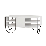 Стол журнальный прямоугольной формы с 2-мя полками белого цвета NORFOLK WHITE варинант исполнения - 1 | Loft Concept в Саратове