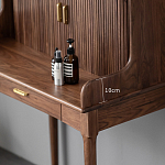 Туалетный стол деревянный с ящиком и зеркалом Moon Walnut Furniture варинант исполнения - 4 | Loft Concept в Саратове