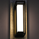 Уличный настенный светильник прямоугольный с чёрной рамкой Geometric Glow варинант исполнения - 2 | Loft Concept в Саратове