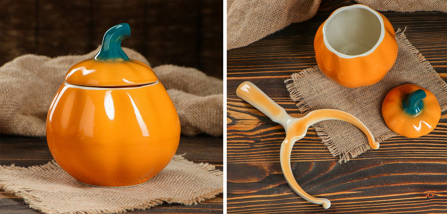 Набор керамических горшочков Pumpkin Набор керамических горшочков Pumpkin - Loft-Concept в Саратове