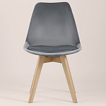 Стул с мягким велюровым сиденьем Arvika Grey варинант исполнения - 3 | Loft Concept в Саратове