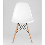 Пластиковый стул на ножках из массива бука Eames White  варинант исполнения - 4 | Loft Concept в Саратове