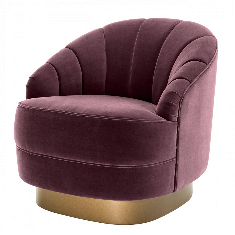 Кресло Eichholtz Chair Hadley Purple Сливовый матовое золото Кресло Eichholtz Chair Hadley Purple Сливовый матовое золото в Саратове | Loft Concept