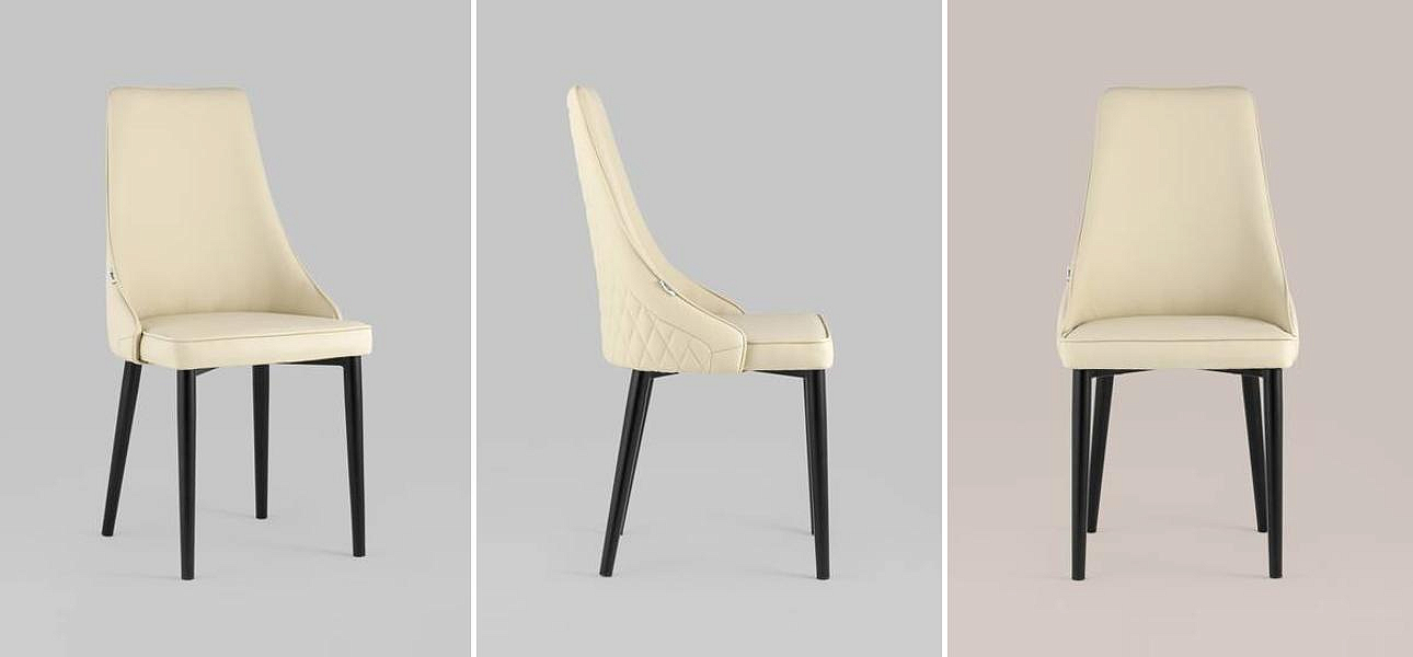 Стул Versailles Chair Кремовая Экокожа Черные ножки Стул Versailles Chair Кремовая Экокожа Черные ножки - Loft-Concept в Саратове