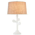 Настольная лампа с белым каркасом и тканевым абажуром Natural Stems варинант исполнения - 1 | Loft Concept в Саратове