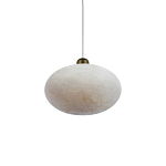 Подвесной светильник с плафоном в виде эллипса из белого алебастра Cryptocrystalline Stone варинант исполнения - 3 | Loft Concept в Саратове