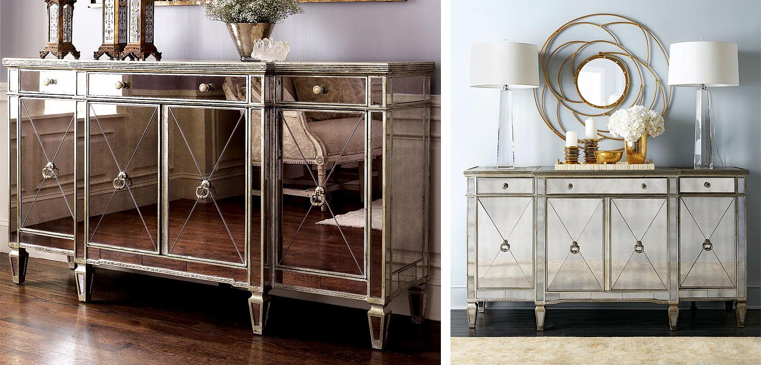 Комод зеркальный Celso Mirrored Chest of drawers 3 ящика и 4 дверцы Комод зеркальный Celso Mirrored Chest of drawers 3 ящика и 4 дверцы - Loft-Concept в Саратове