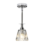 Подвесной светильник хромированного цвета с граненым прозрачным стеклянным плафоном Elstead Lighting варинант исполнения - 2 | Loft Concept в Саратове