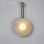 Бра круглое с каменным основанием и плафоном из стекла в форме шара Shaw Marble Lighting варинант исполнения - 4 | Loft Concept в Саратове