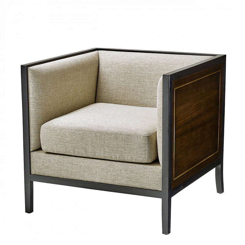 Кресло Eichholtz Chair Lauriston Eucalyptus Коричневый Бежево-серый Черный Кресло Eichholtz Chair Lauriston Eucalyptus Коричневый Бежево-серый Черный в Саратове | Loft Concept