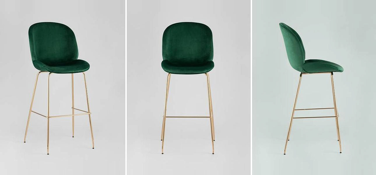 Барный Стул Зеленый Велюр Vendramin Chair Барный Стул Зеленый Велюр Vendramin Chair - Loft-Concept в Саратове
