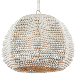 Подвесной светильник в форме купола с декором из круглых деревянных бусин White Wooden Beads Chandelier варинант исполнения - 2 | Loft Concept в Саратове