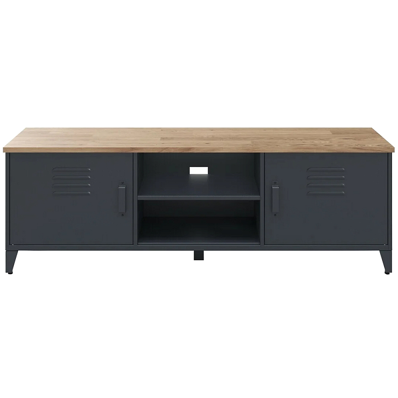 ТВ-тумба из металла и столешницей из массива дуба Metal Wood TV-Stand Светлый дуб Серый ТВ-тумба из металла и столешницей из массива дуба Metal Wood TV-Stand Светлый дуб Серый в Саратове | Loft Concept