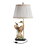 Настольная лампа с абажуром и основанием в виде двух цапель Porcelain Heron Lamp варинант исполнения - 2 | Loft Concept в Саратове