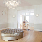 Люстра подвесная круглая с молочными стеклянными подвесками в форме капель Droplet Chandelier варинант исполнения - 4 | Loft Concept в Саратове