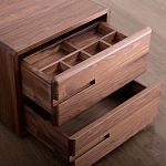 Прикроватный столик деревянный с 2-мя ящиками Moon Walnut Furniture варинант исполнения - 5 | Loft Concept в Саратове