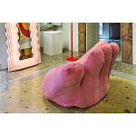 Дизайнерское плюшевое розовое кресло в форме руки Poltronova Joe Plush Taffy Pink Armchair варинант исполнения - 6 | Loft Concept в Саратове
