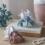 Статуэтка голубой рак с белой раковиной Marine Accessories варинант исполнения - 6 | Loft Concept в Саратове