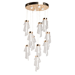 Люстра каскадная с 10-ю прозрачными плафонами Wave Line варинант исполнения - 2 | Loft Concept в Саратове