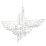 Люстра белая в форме спирали с декором из круглых деревянных бусин White Wooden Beads варинант исполнения - 3 | Loft Concept в Саратове