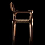 Стул из Ореха с плетеным сидением Kronos Dining Chair Brown варинант исполнения - 3 | Loft Concept в Саратове