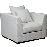 Дизайнерское кресло мягкое с обивкой из рогожки кремового цвета Decoration of Everything варинант исполнения - 1 | Loft Concept в Саратове