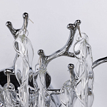 Бра цвета хром с ветвями и прозрачными стеклянными подвесками в виде вытянутых спиральных капель Droplet Chandelier варинант исполнения - 4 | Loft Concept в Саратове