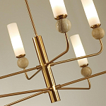 Люстра на штанге с 8-ю цилиндрическими матовыми плафонами и шарами из камня Orb Essence варинант исполнения - 11 | Loft Concept в Саратове