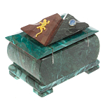 Шкатулка прямоугольная с зеркалом из натурального камня змеевик Stone Casket варинант исполнения - 4 | Loft Concept в Саратове