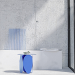 Matis журнальный столик серый из металла и кожи варинант исполнения - 1 | Loft Concept в Саратове