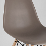 Пластиковый стул на ножках из массива бука Eames Cappuccino варинант исполнения - 7 | Loft Concept в Саратове