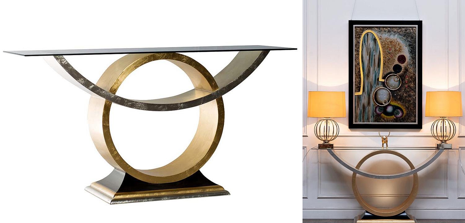 Консоль Wooden Base Gold & Silver Консоль Wooden Base Gold & Silver - Loft-Concept в Саратове
