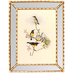 Постер с изображением птиц и цветов в зеркальной раме Blooming Birds Poster варинант исполнения - 8 | Loft Concept в Саратове